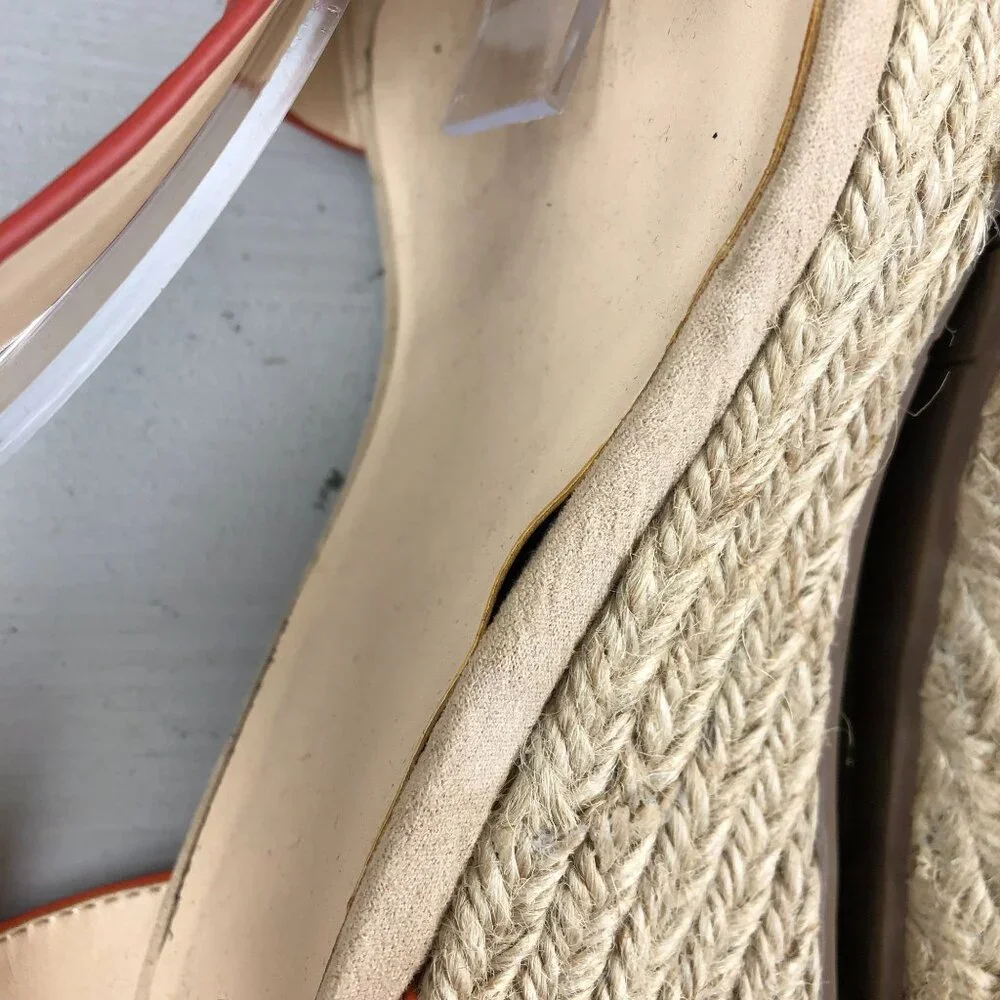 Reaction Kenneth Cole Women's Size 10 Card Wedge Orange Faux Leather Sandals